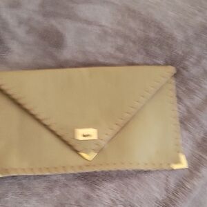 Chic Olive Clutch with Gold Accents